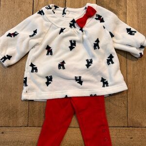 Carter's White and Red Baby Outfit with Deer Print